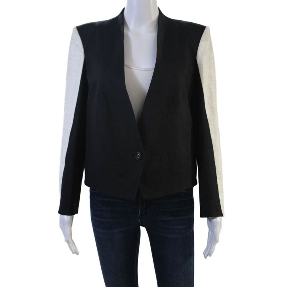 Helmut Lang Womens Black Button Blazer Long Sleeve Size 6